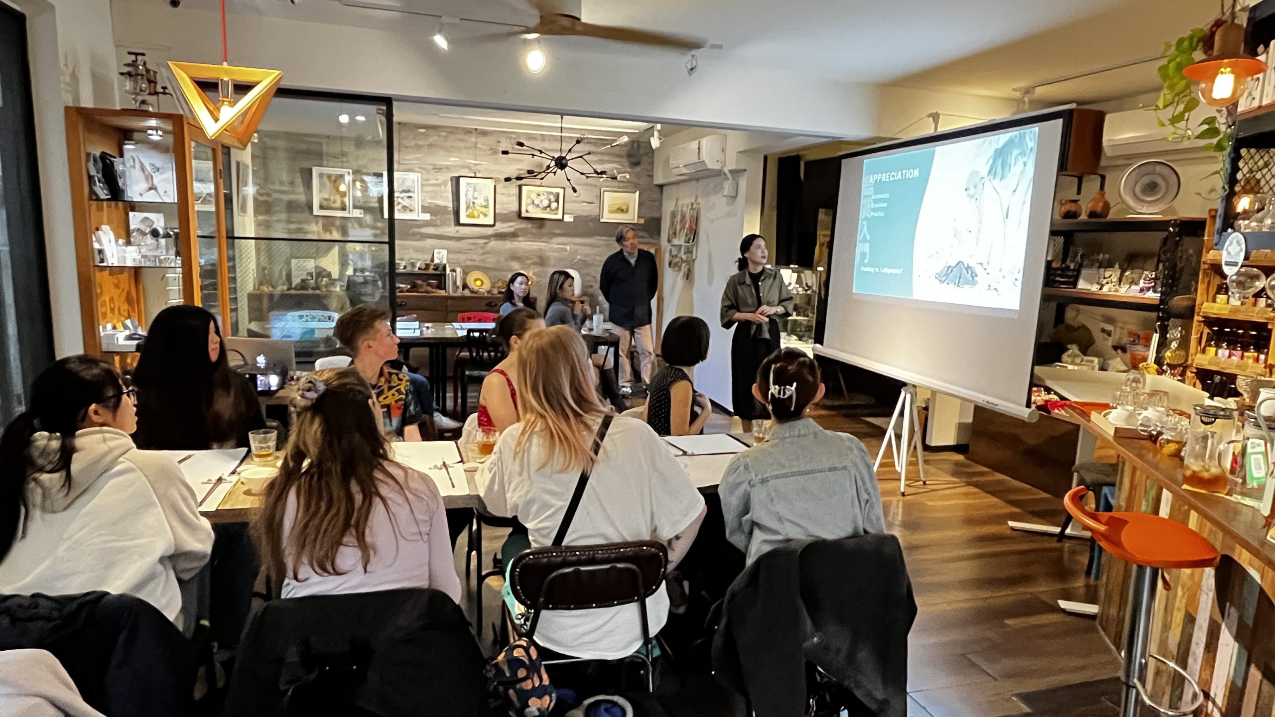 Shufa workshop in progress